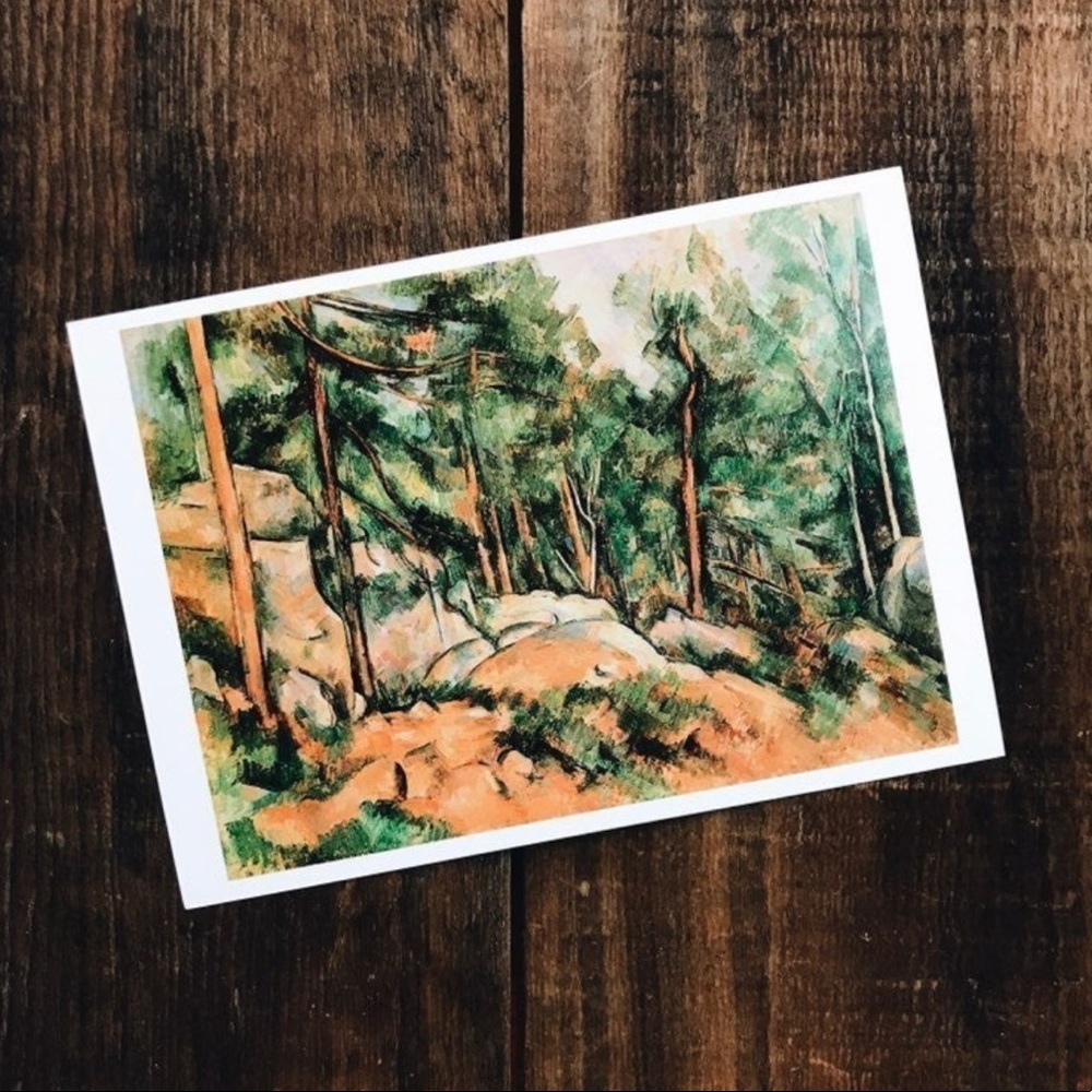 Forest Interior Postcard by Paul Cezanne